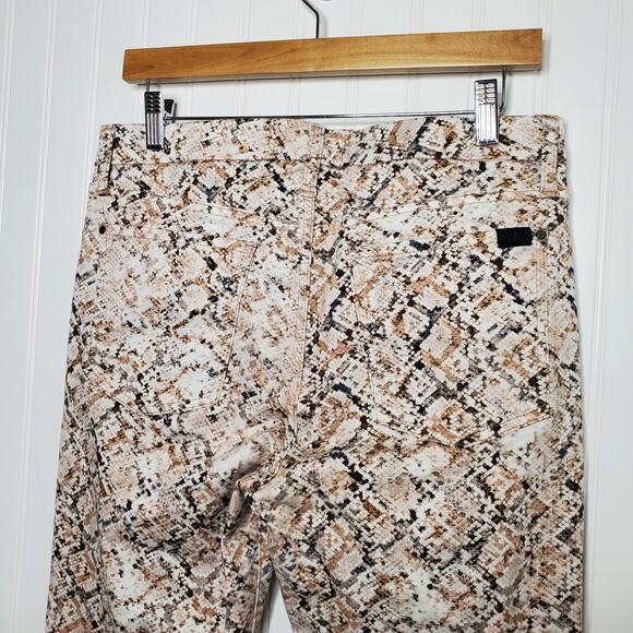 7 For All Mankind JEN7 Women's Snake Print Ankle Skinny Jeans Size 10 Stretch - Picture 4 of 9